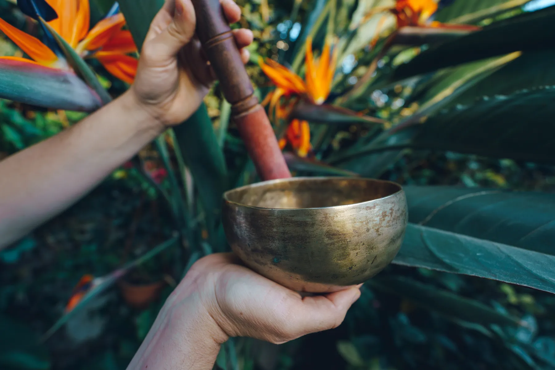 woman-playing-tibetan-singing-bowl